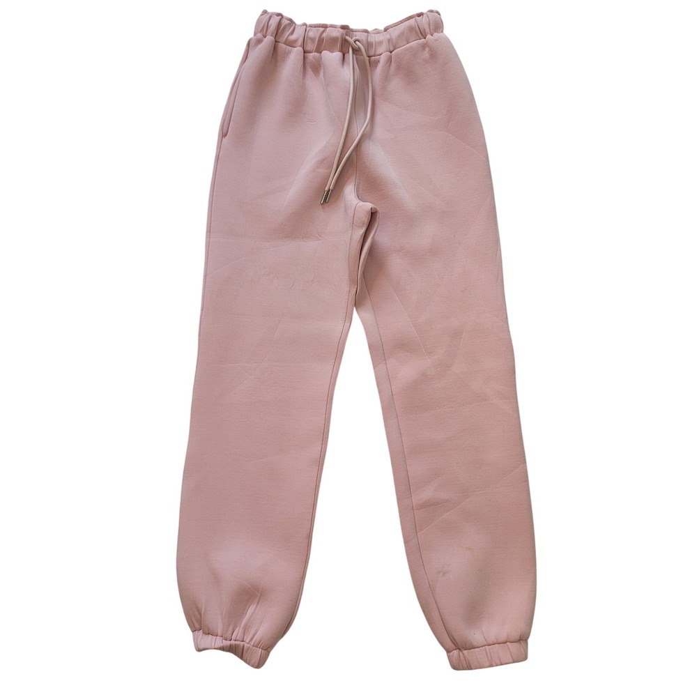 Grey Lab Womens Blush Pink Paperbag Waist Joggers XS TJ019P High Rise Sweatpants